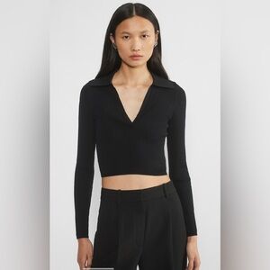 Aritzia Babaton Sculpt Knit Polo Longsleeve | Brand New w/ Tags
